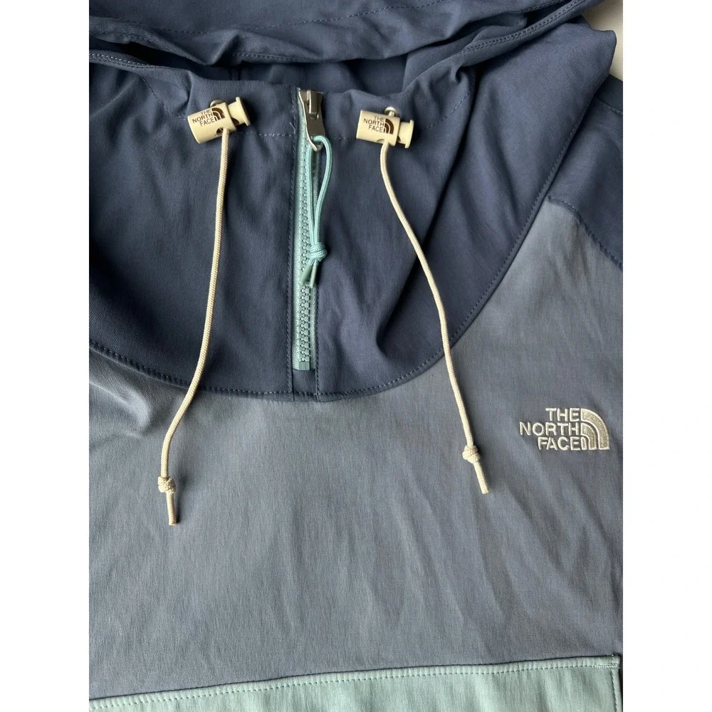 The North Face Class V Fanorak XL Blue Hooded Windbreaker Pullover Jacket Hike